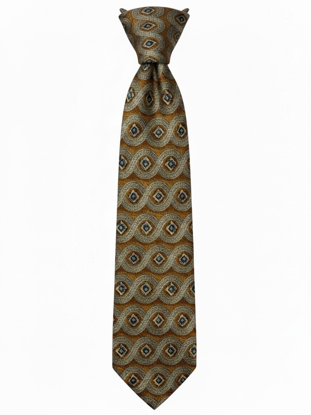 Vintage Robert Talbott Omaggio Silk Tie Made in Italy Geometric Orange 4in Wide